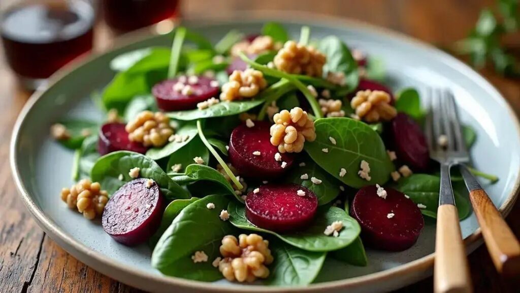 Beet and Spinach Salad Recipes with Walnuts for Men's Health