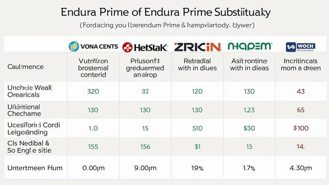 Comparative Analysis of Endura Prime Substitutes