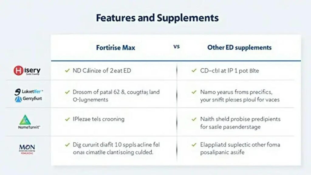 Comparison between Fortirise Max and Other ED Supplements