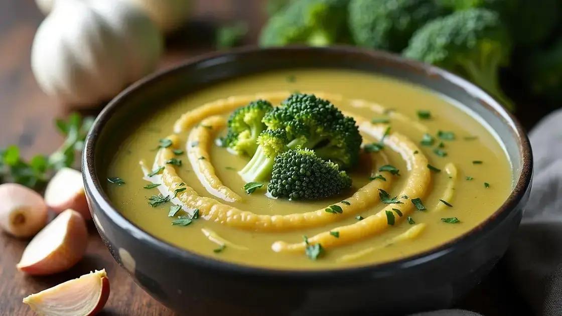Easy Roasted Broccoli Garlic Soup Recipe