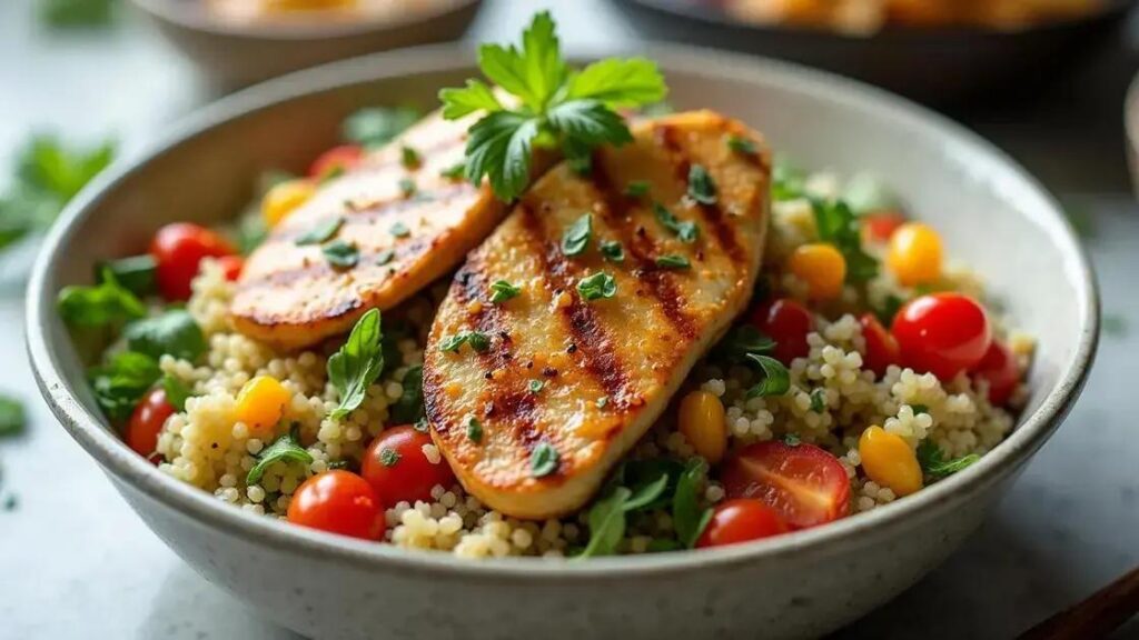 Grilled Chicken and Quinoa Salad Recipes with Citrus Vinaigrette