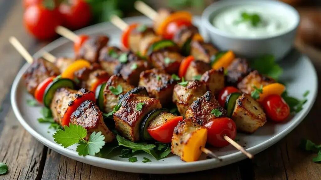 Grilled Lamb & Vegetable Kebabs: Bold Flavors with Mint Yogurt