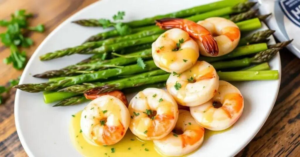 Grilled Shrimp and Asparagus Recipes with Herb Butter Sauce