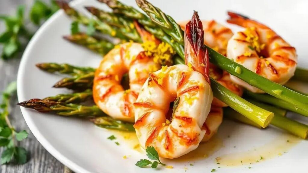 Grilled Shrimp and Asparagus Recipes with Lemon Zest