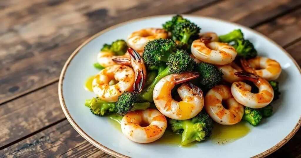 Grilled Shrimp and Broccoli Recipes with Garlic Lemon Butter