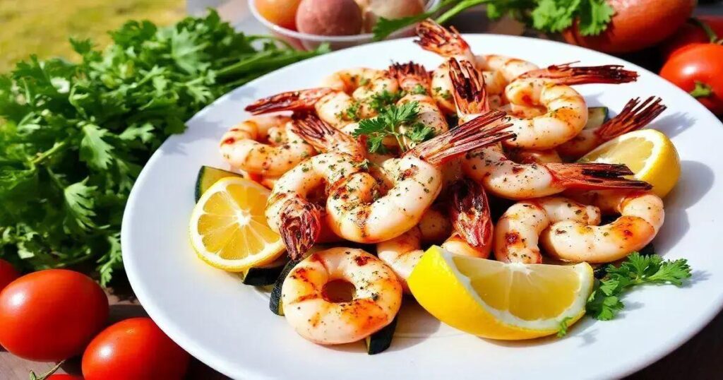 Grilled Shrimp and Zucchini Recipes with Lemon Herb Marinade