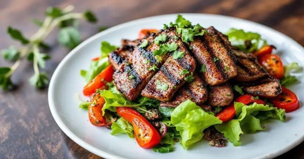 Grilled Steak and Roasted Red Pepper Salad Recipes for Boosting Testosterone