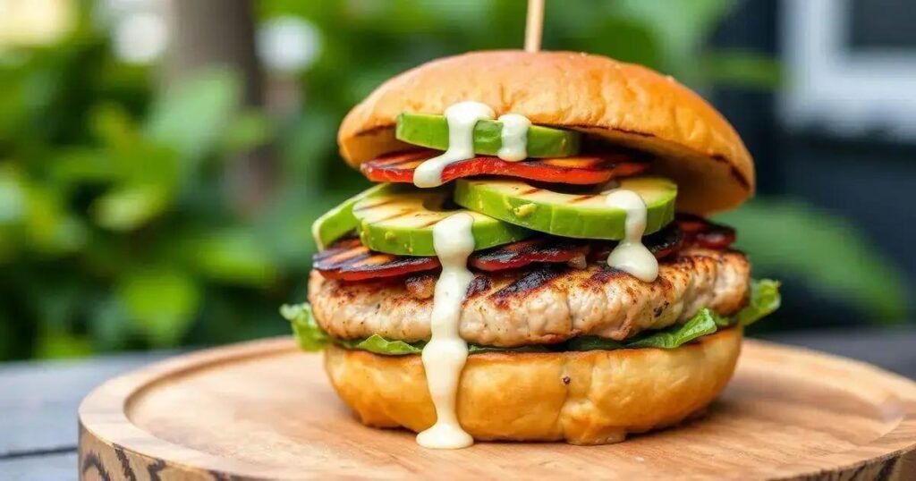Grilled Turkey Burgers with Avocado and Garlic Aioli Magic