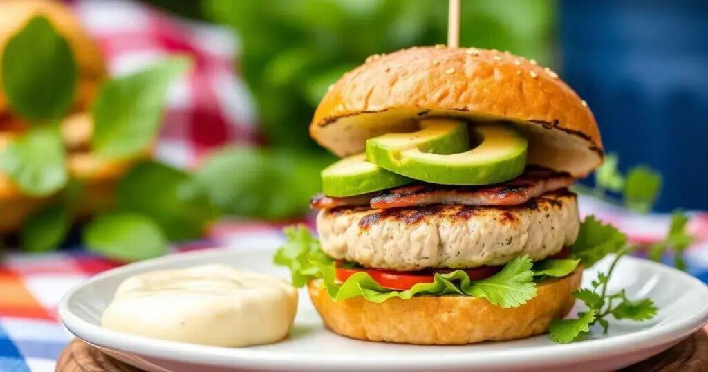 Grilled Turkey Burgers with Avocado and Garlic Mayo Recipes