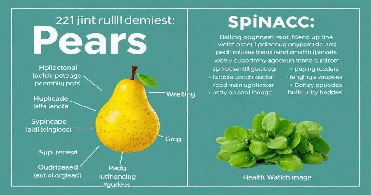 Health Benefits of Pears and Spinach