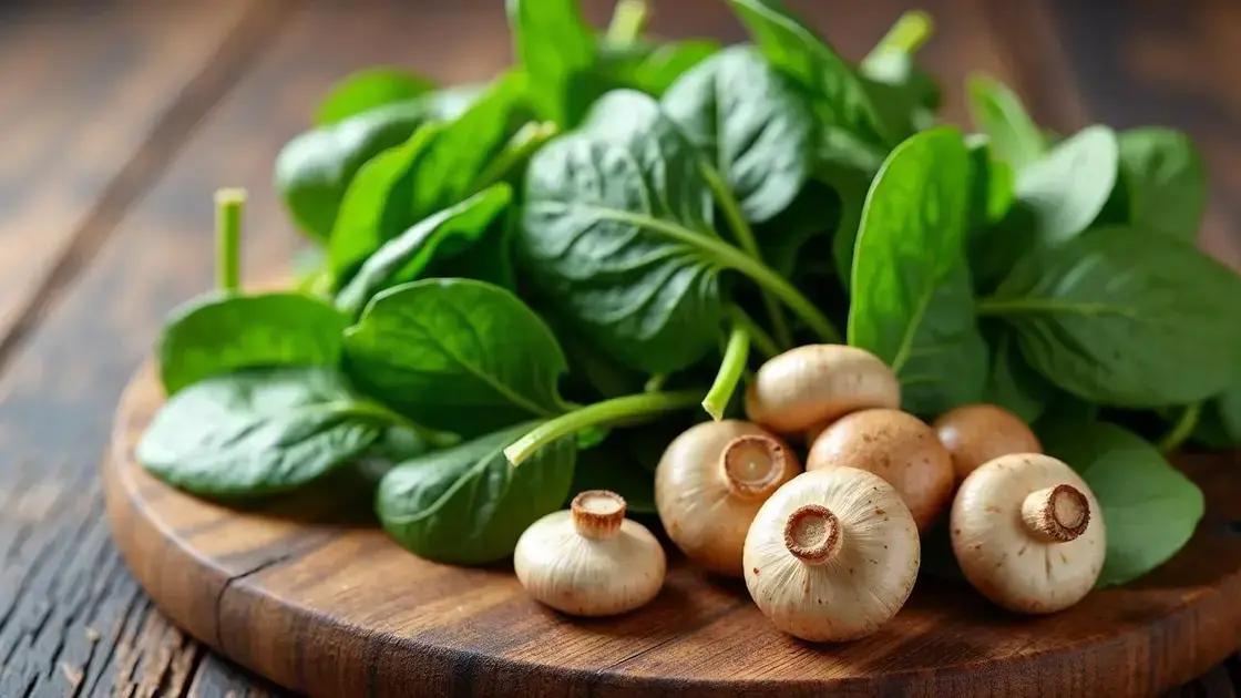 Health Benefits of Spinach and Mushrooms