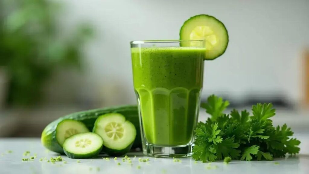 How to Make a Green Smoothie with Cucumber and Parsley