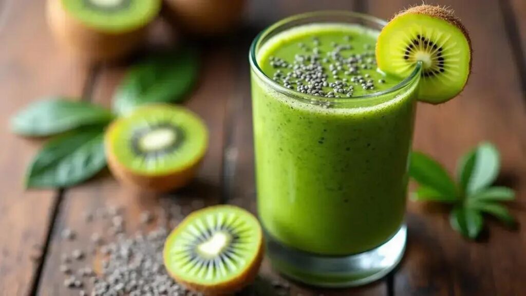 How to Make a Green Smoothie with Kiwi, Lime, and Chia Seeds