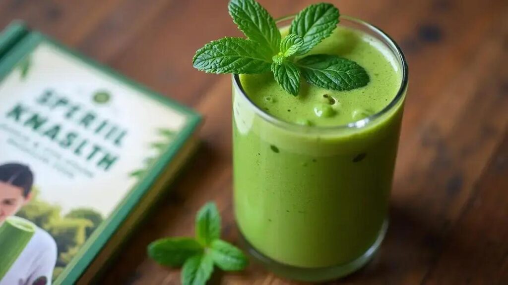 How to Make a Green Smoothie with Spirulina and Mint