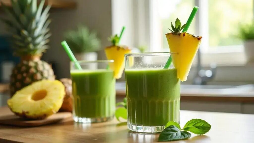 How to Make a Green Smoothie with Spirulina and Pineapple