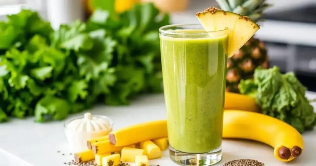How to Make a Hormonal Support Smoothie: Kale, Pineapple, and Chia Seeds