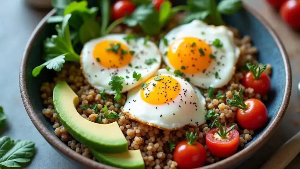 How to Make a Power Bowl with Quinoa, Avocado, and Eggs