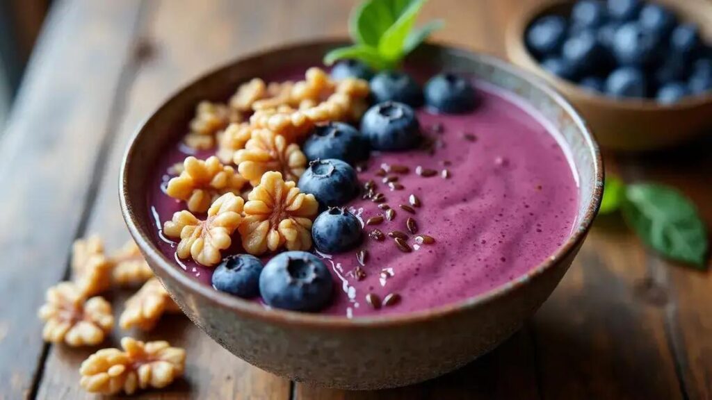 How to Make a Smoothie Bowl with Blueberries and Walnuts
