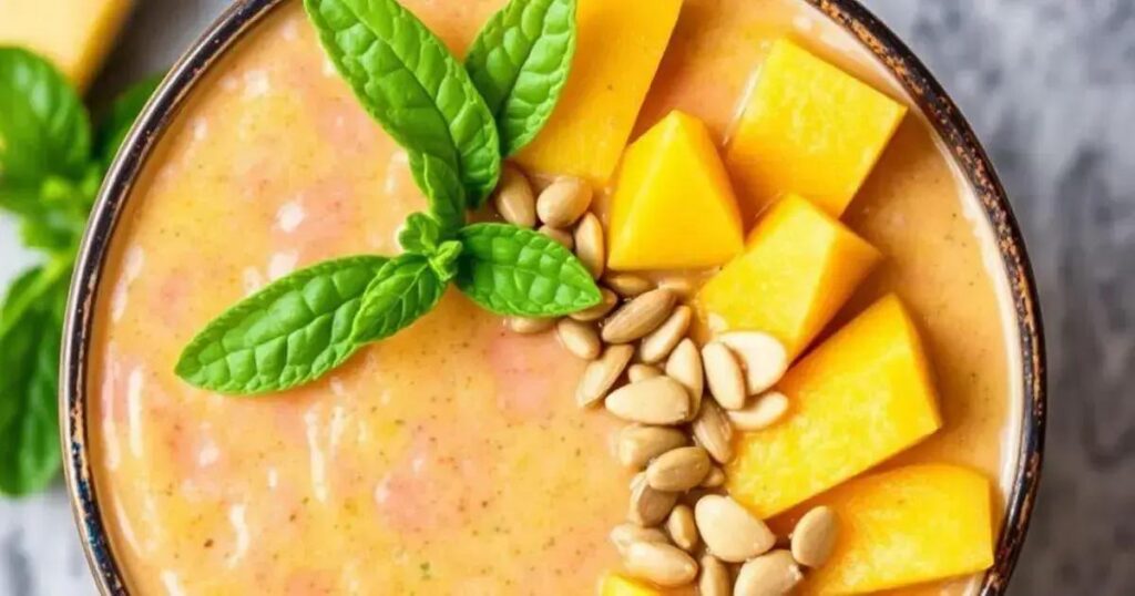 How to Make a Smoothie Bowl with Mango, Pineapple, and Pumpkin Seeds