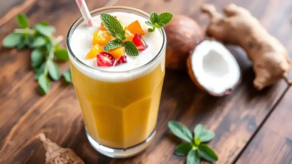 How to Make a Smoothie with Coconut Milk, Mango, and Ginger