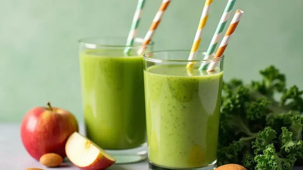 How to Make a Smoothie with Green Apple, Kale & Almond Butter