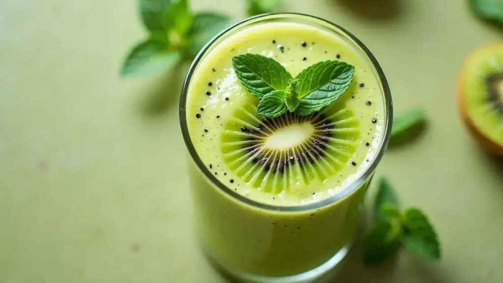 How to Make a Smoothie with Kiwi, Mint, and Chia Seeds