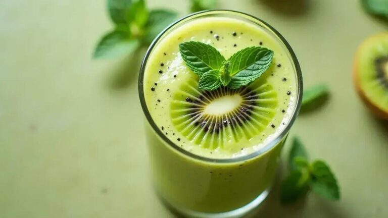 How to Make a Smoothie with Kiwi, Mint, and Chia Seeds