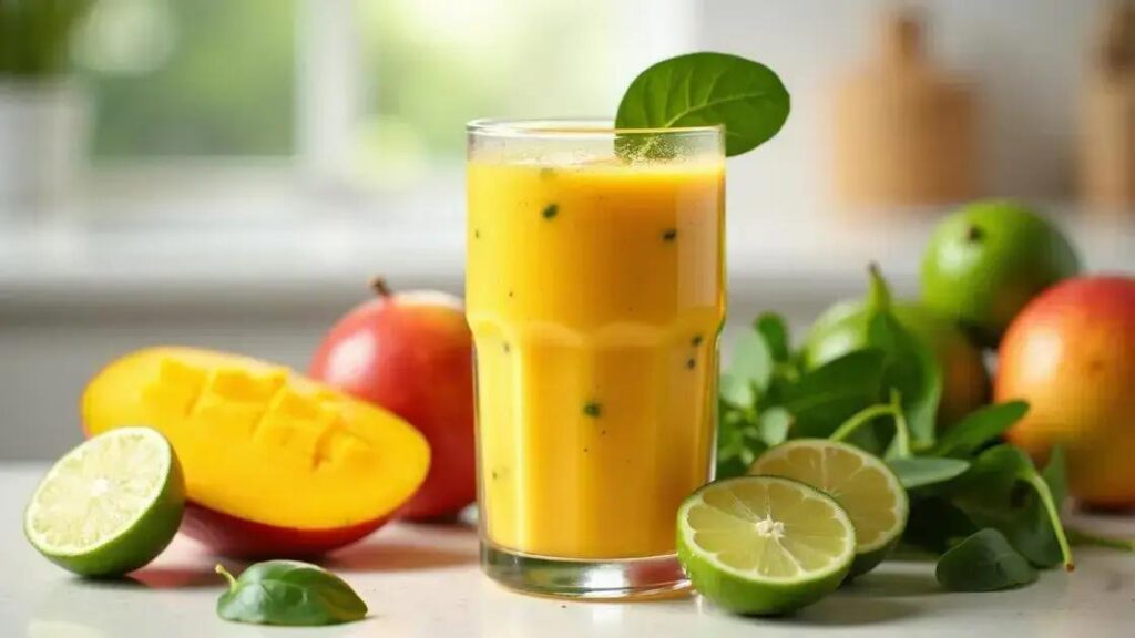 How to Make a Smoothie with Mango, Lime, and Spinach?
