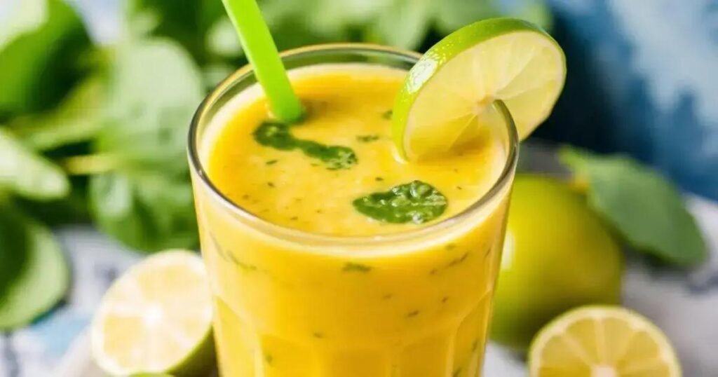 How to Make a Smoothie with Mango, Spinach, and Lime