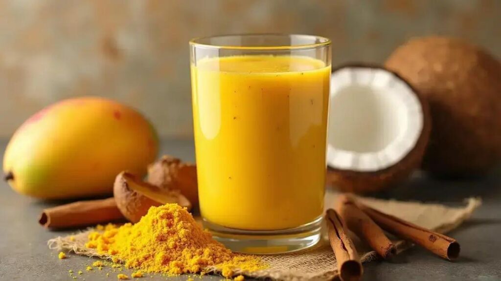 How to Make a Smoothie with Mango, Turmeric, and Coconut Water
