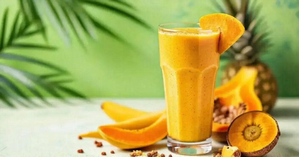 How to Make a Smoothie with Papaya, Turmeric, and Coconut Milk
