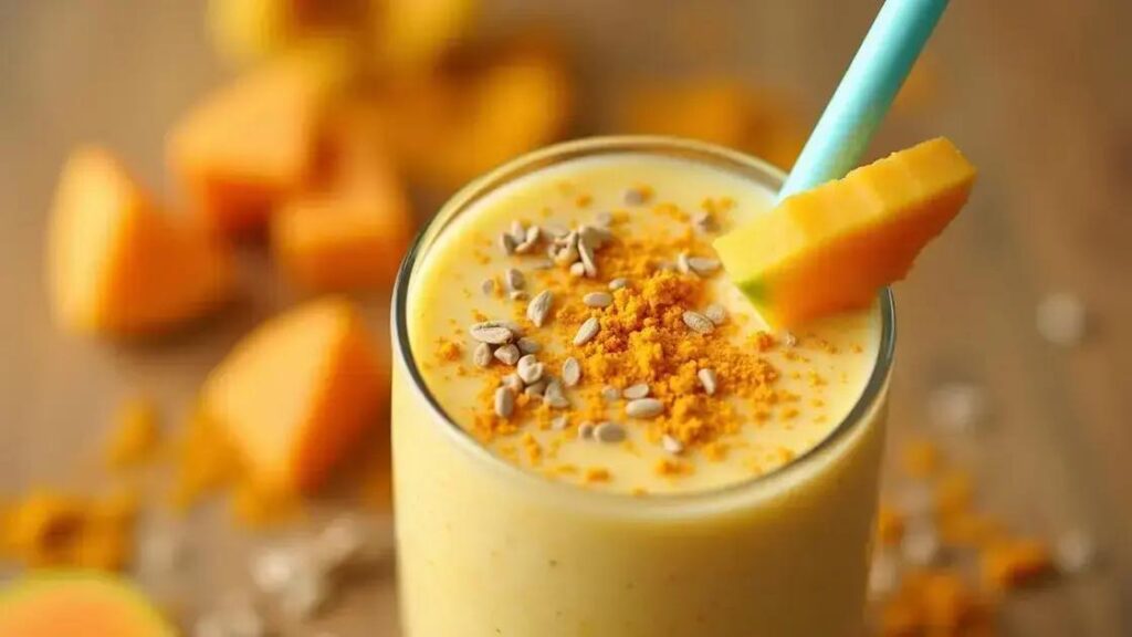 How to Make a Smoothie with Papaya, Turmeric, and Coconut Milk
