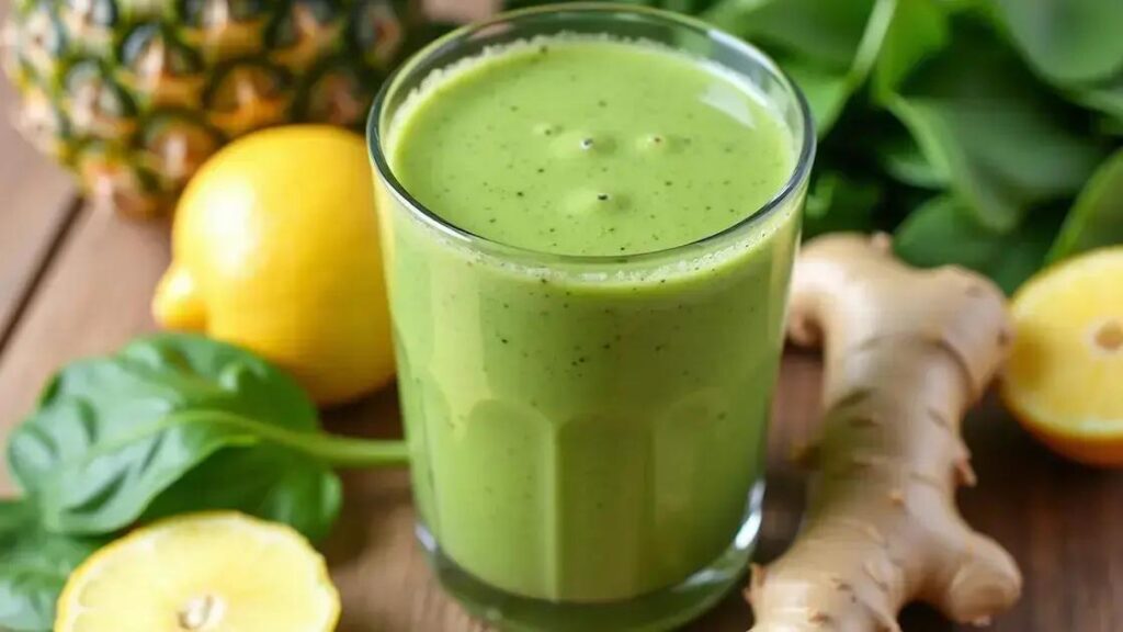 How to Make a Smoothie with Pineapple, Ginger, and Spinach