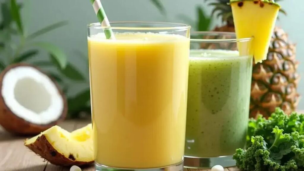 How to Make a Smoothie with Pineapple, Kale, and Coconut Water