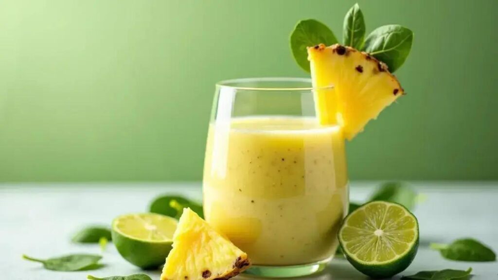 How to Make a Smoothie with Pineapple, Lime, and Spinach