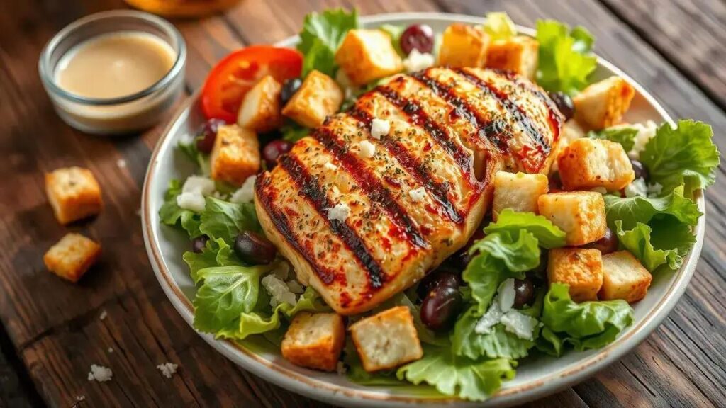 How to Prepare a Grilled Chicken Caesar Salad with Homemade Dressing