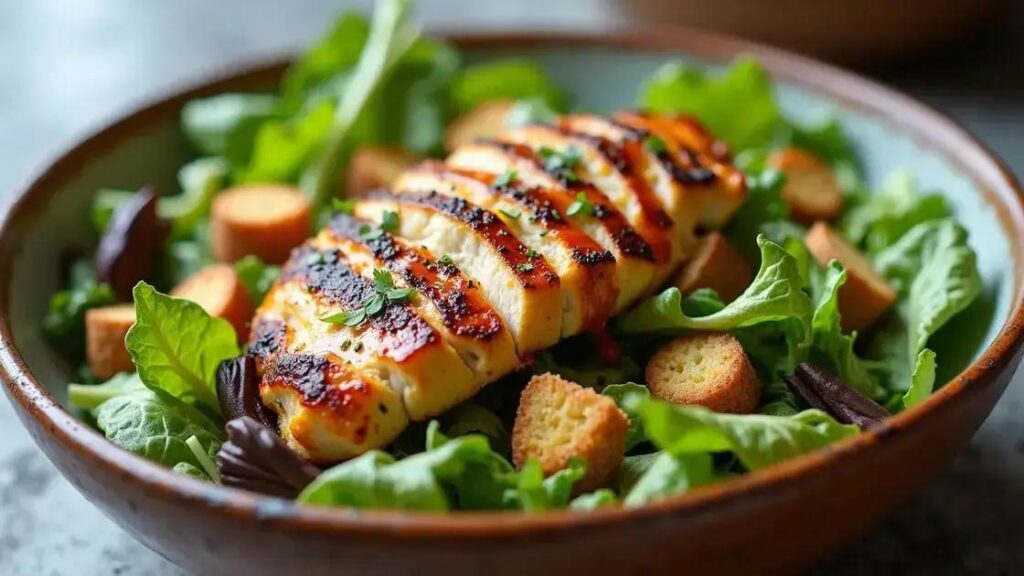 How to Prepare a Grilled Chicken Caesar Salad with Homemade Dressing