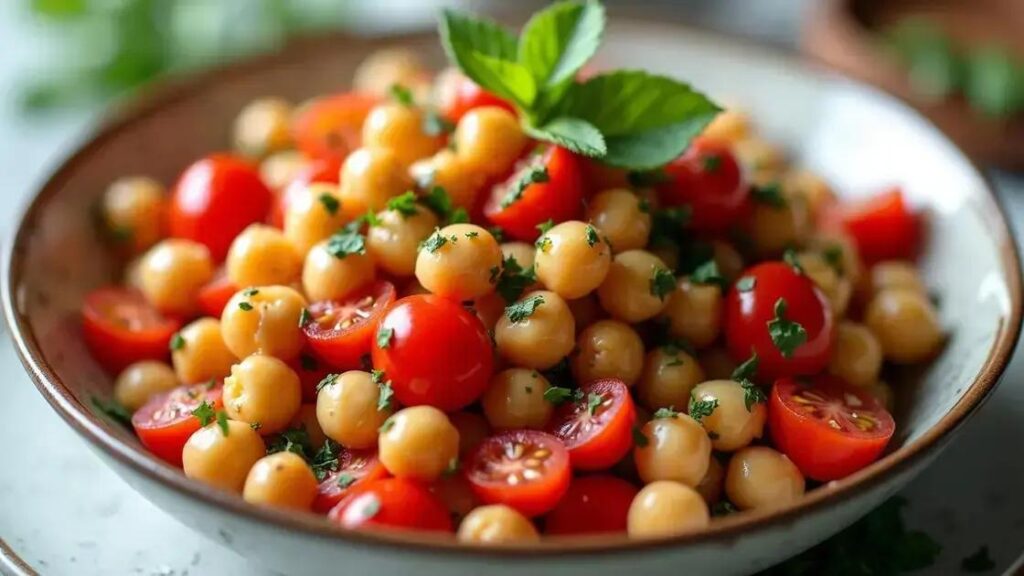 How to Prepare a High-Protein Chickpea and Tomato Salad