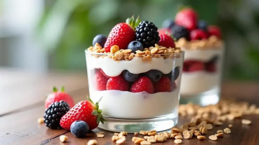 How to Prepare a High-Protein Greek Yogurt Parfait with Berries