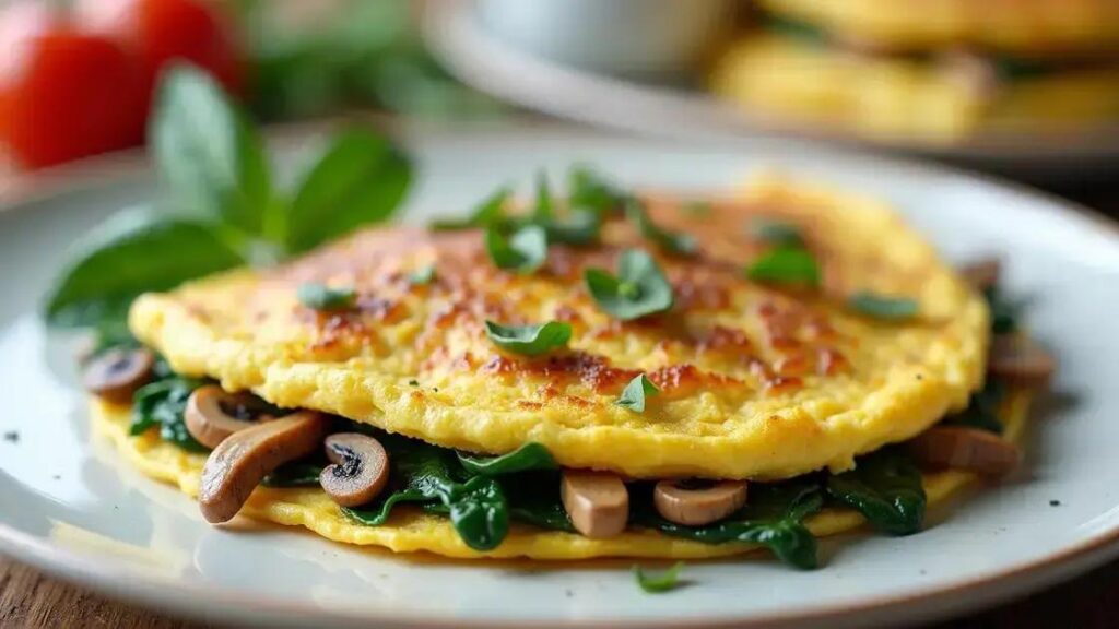 How to Prepare a High-Protein Omelet with Mushrooms and Spinach