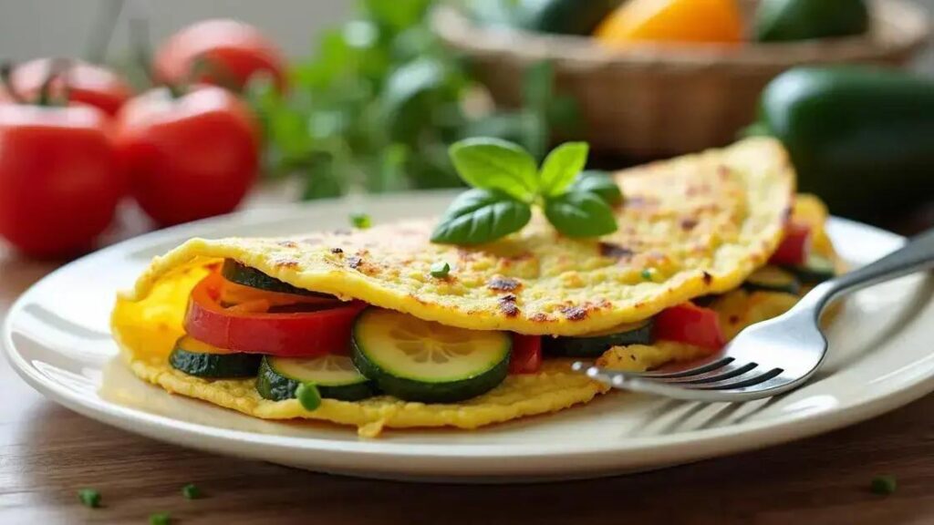 How to Prepare a High-Protein Omelet with Zucchini & Peppers