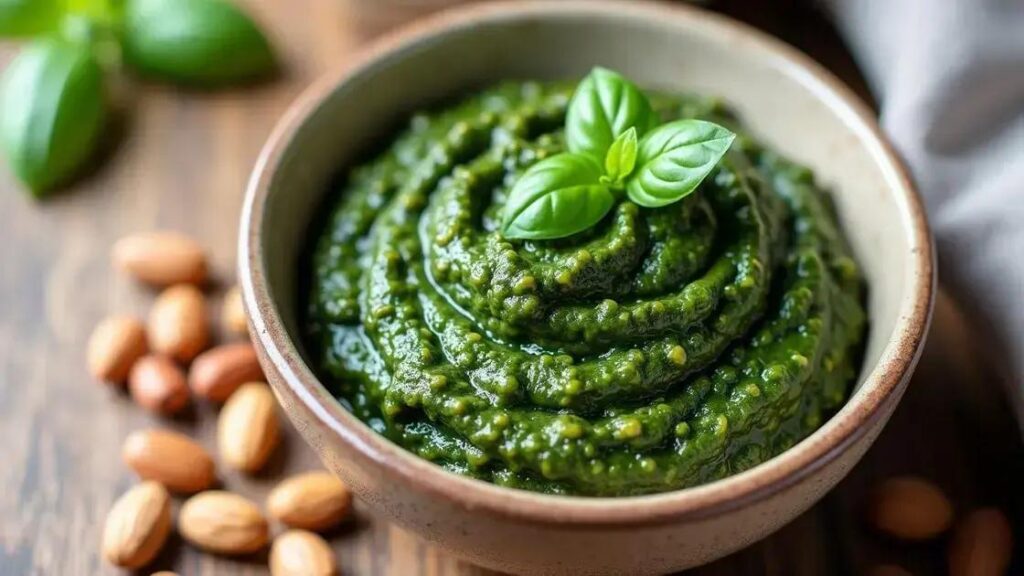 How to Prepare a Homemade Pesto with Spinach and Pine Nuts