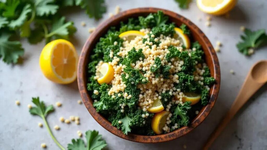 How to Prepare a Quinoa and Kale Salad with Lemon Dressing
