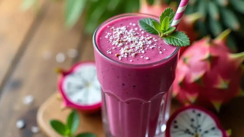 How to Prepare a Smoothie with Dragon Fruit and Coconut Milk
