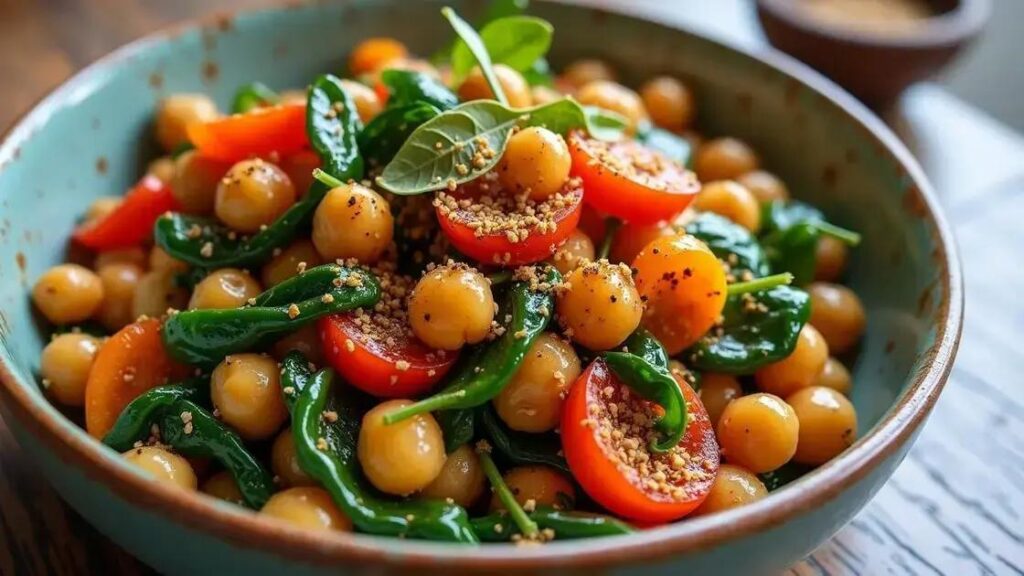 How to Prepare a Spicy Chickpea and Spinach Stir-Fry