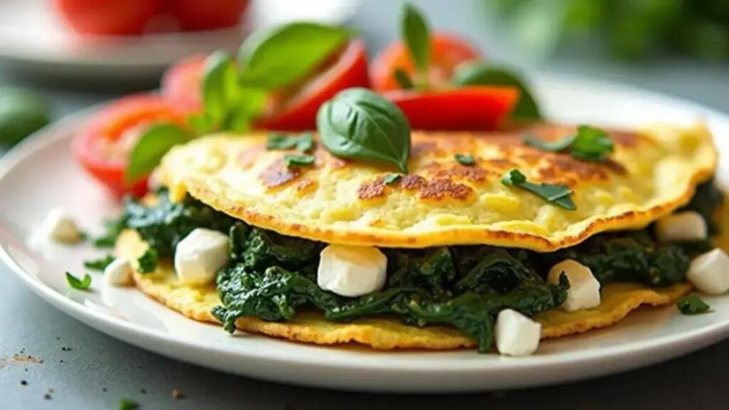 How to Prepare a Spinach and Feta Stuffed Omelet Effortlessly