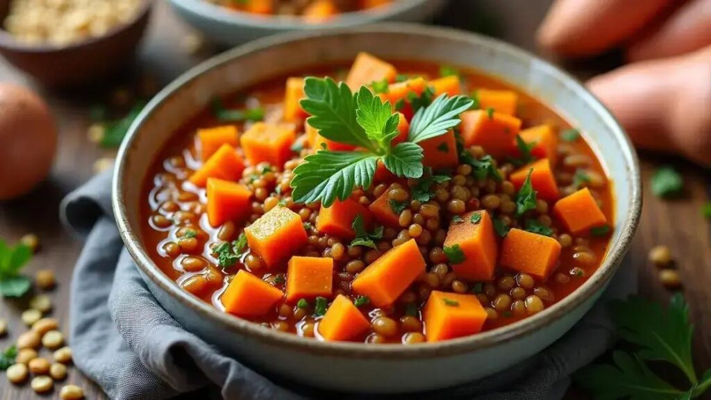 How to Prepare a Sweet Potato and Lentil Stew with Spices