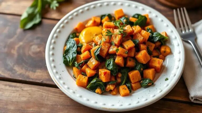 How to Prepare a Sweet Potato and Spinach Hash for Breakfast