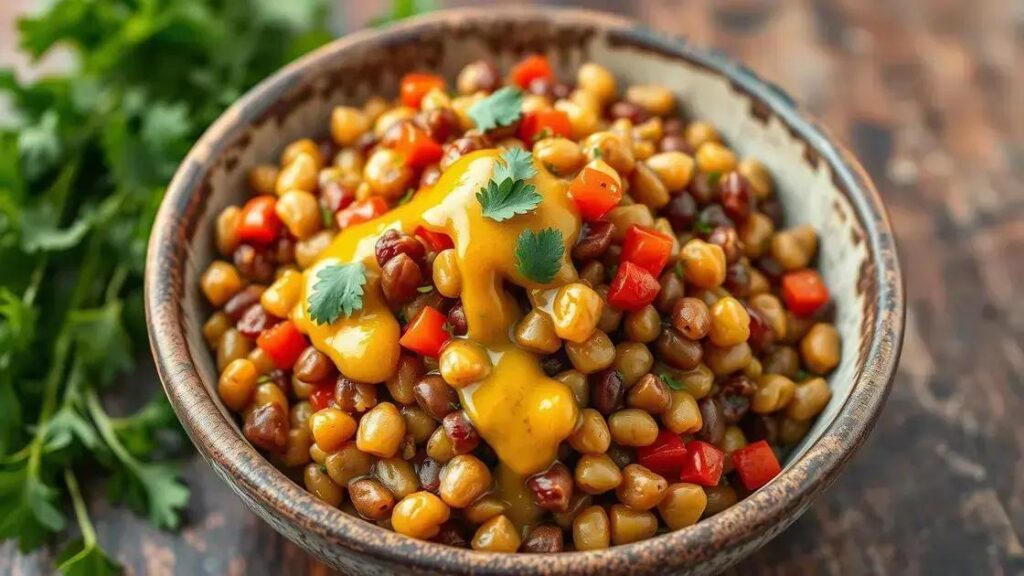 How to Prepare a Warm Lentil Salad with Mustard Dressing