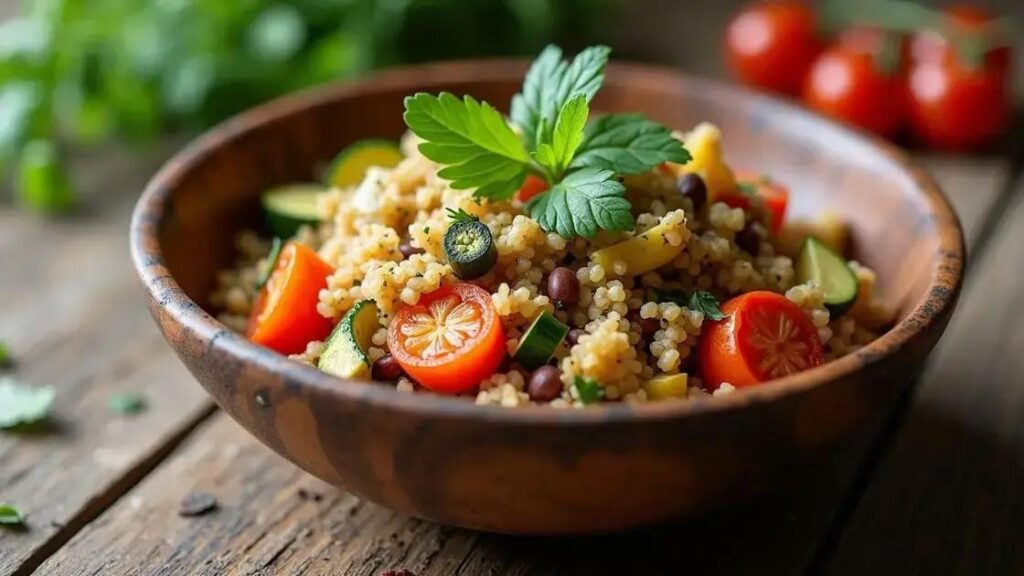 How to Prepare a Warm Quinoa Bowl with Roasted Vegetables